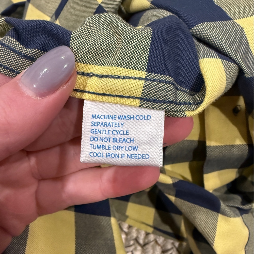 Southern Tide Yellow and Blue Checkered Classic Fit Button Down Long Sleeve - Picture 8 of 12